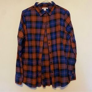 Blue and Orange mens flannel. Never worn, brand new! Mens size medium